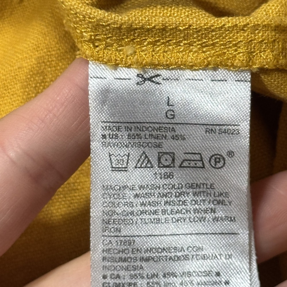 Old Navy Romper Womens Large Yellow Linen Blend Sleeveless Keyhole Pocket Summer - Picture 9 of 12